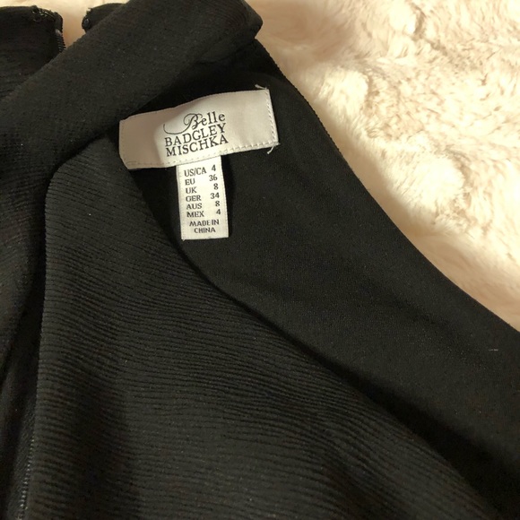 Badgley Mischka Bodysuit Cold Shoulder Black Sexy - Picture 3 of 6